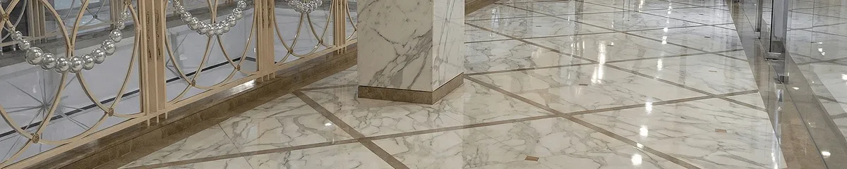 Beautiful marble floor professionally installed in Mobile, AL